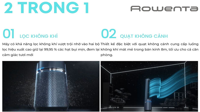 Quạt không cánh kèm lọc không khí Rowenta QU5030
