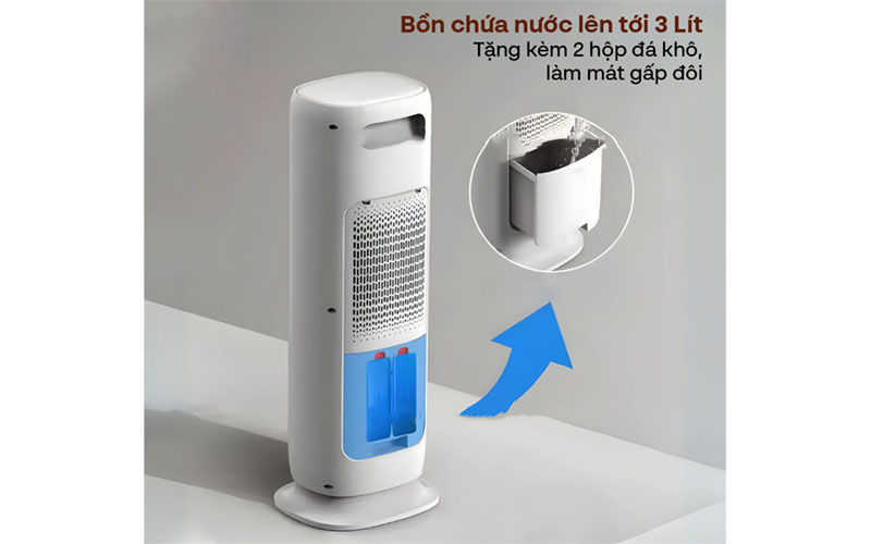 Dung tích thùng chứa nước của Quạt làm mát, sưởi ấm và tạo ẩm 4 mùa Fujihome AC01