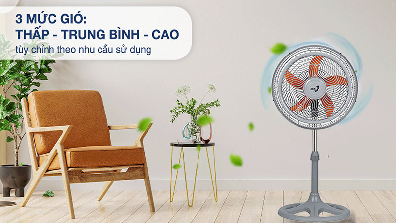 3 tốc độ gió của Quạt lửng Asia Turbo One VY618790