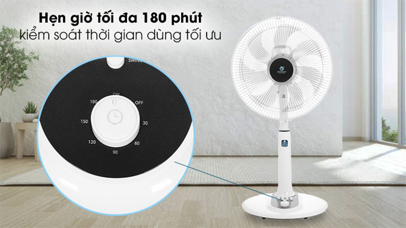 Chức năng hẹn giờ của Quạt lửng Hawonkoo FAH-010