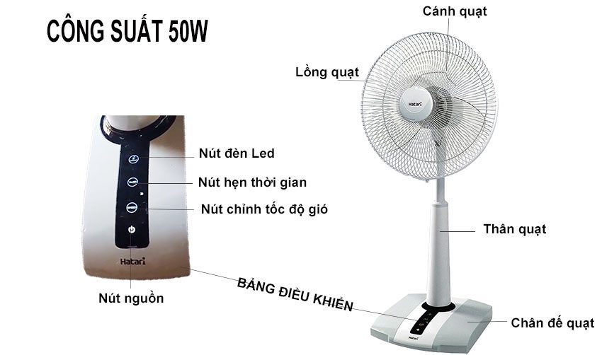 Quạt lửng Hatari HT-S16D4 - Hàng chính hãng