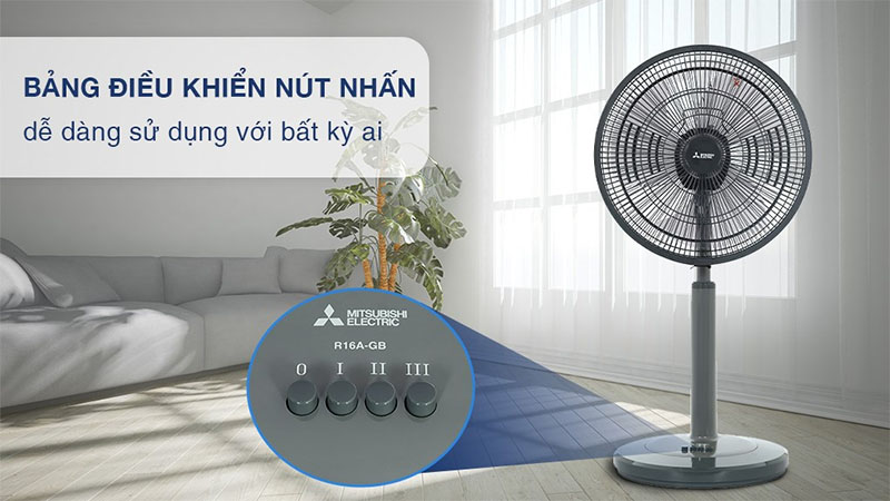 Quạt lửng Mitsubishi R16A-GB (CY-GY/CY-RD) - Hàng chính hãng