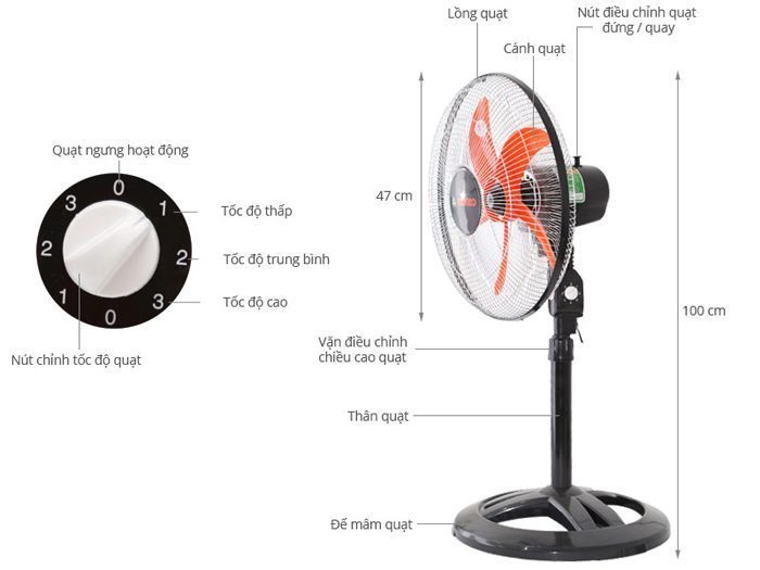 Quạt đứng lửng Senko LTS106A - Hàng chính hãng