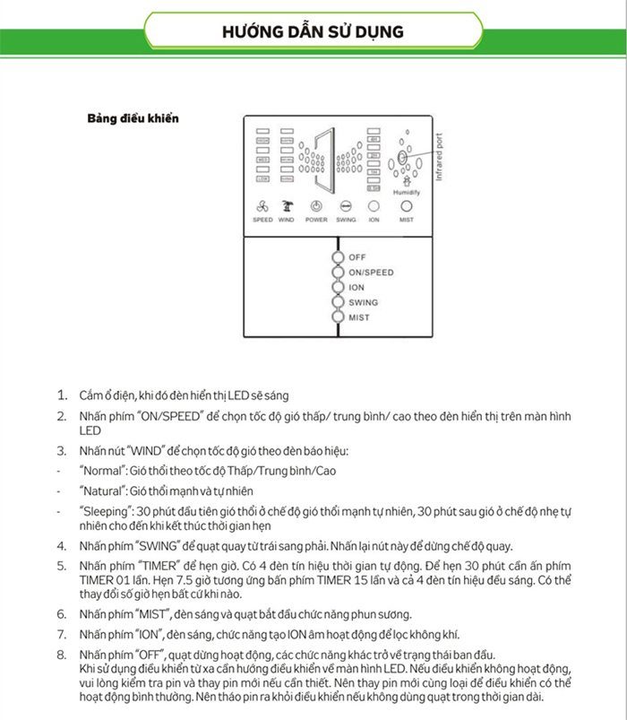 Quạt phun sương Kangaroo KG207 - Hàng chính hãng