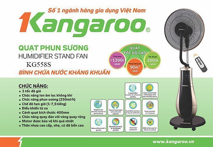 Quạt làm mát điều hòa Kangaroo KG558S