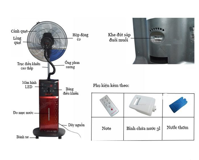 Quạt phun sương Khaluck KL-390 - Hàng chính hãng