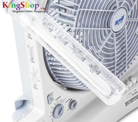 Quạt sạc Alpha AF-1701 - Đèn tube - FM/AM - 2 bình ắc qui - Hàng chính hãng
