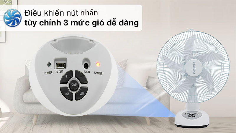 Quạt sạc điện Kangaroo KG735 - Hàng chính hãng
