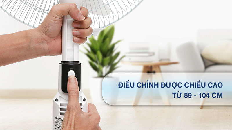 Có thể thay đời độ cao của Quạt sạc điện Kangaroo KG738