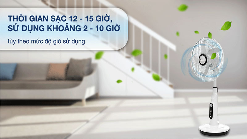 Thời gian sạc pin và sử dụng của Quạt sạc điện Kangaroo KG738