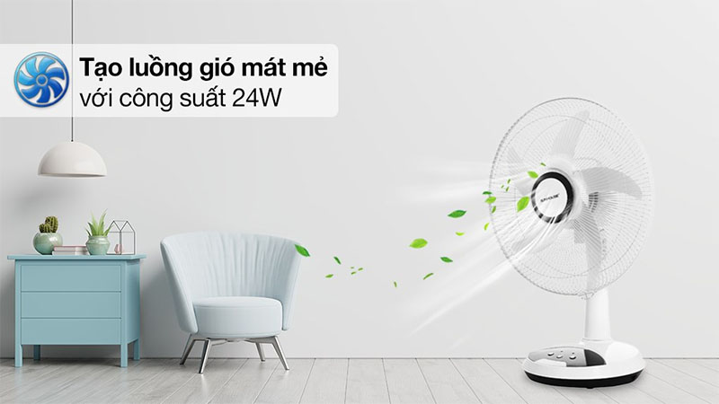 Quạt sạc điện Sunhouse SHD7223 - Hàng chính hãng