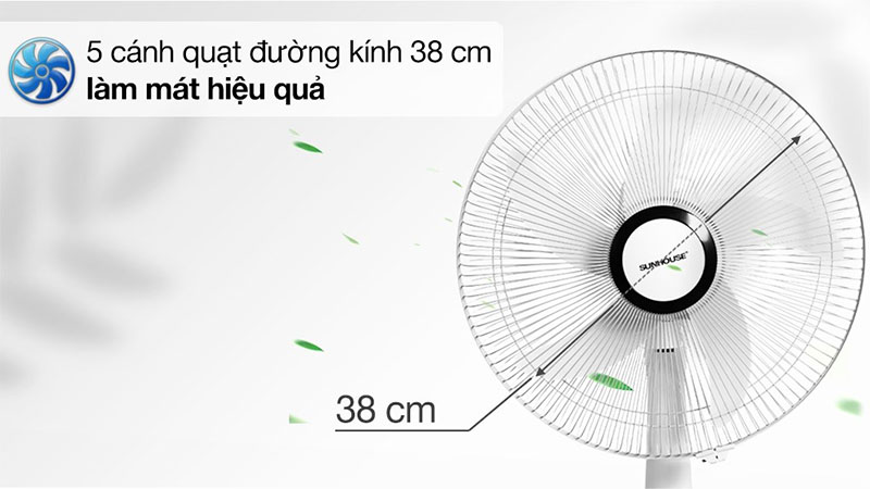 Quạt sạc điện Sunhouse SHD7223 - Hàng chính hãng