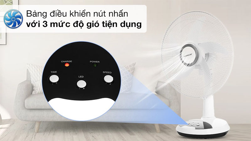 Quạt sạc điện Sunhouse SHD7223 - Hàng chính hãng