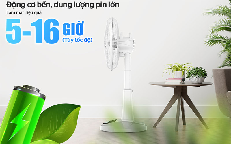 Quạt sạc điện Sunhouse SHD7228 - Hàng chính hãng