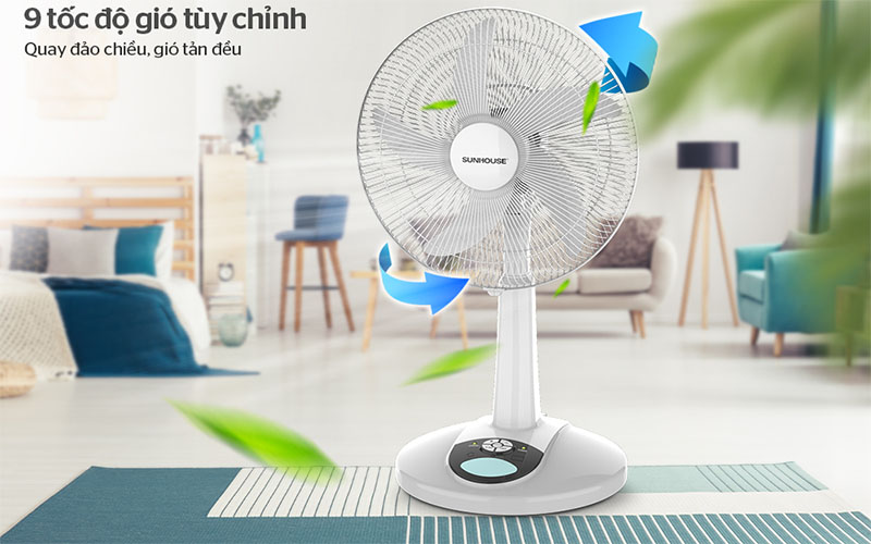 Quạt sạc điện Sunhouse SHD7228 - Hàng chính hãng