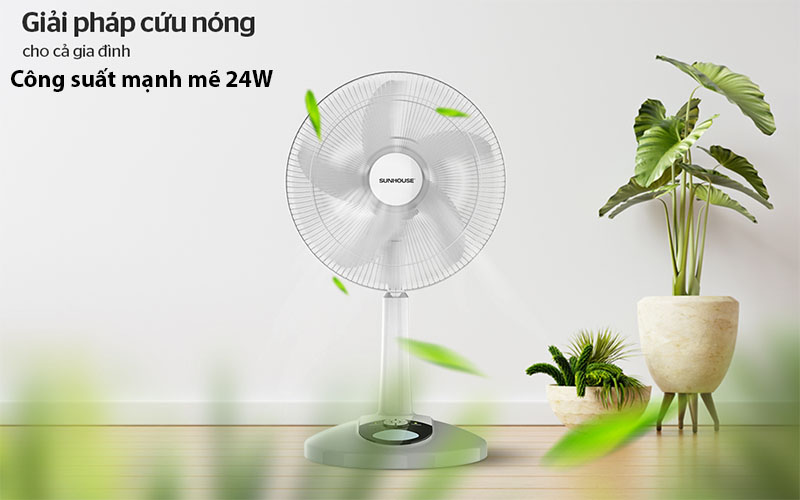 Quạt sạc điện Sunhouse SHD7228 - Hàng chính hãng