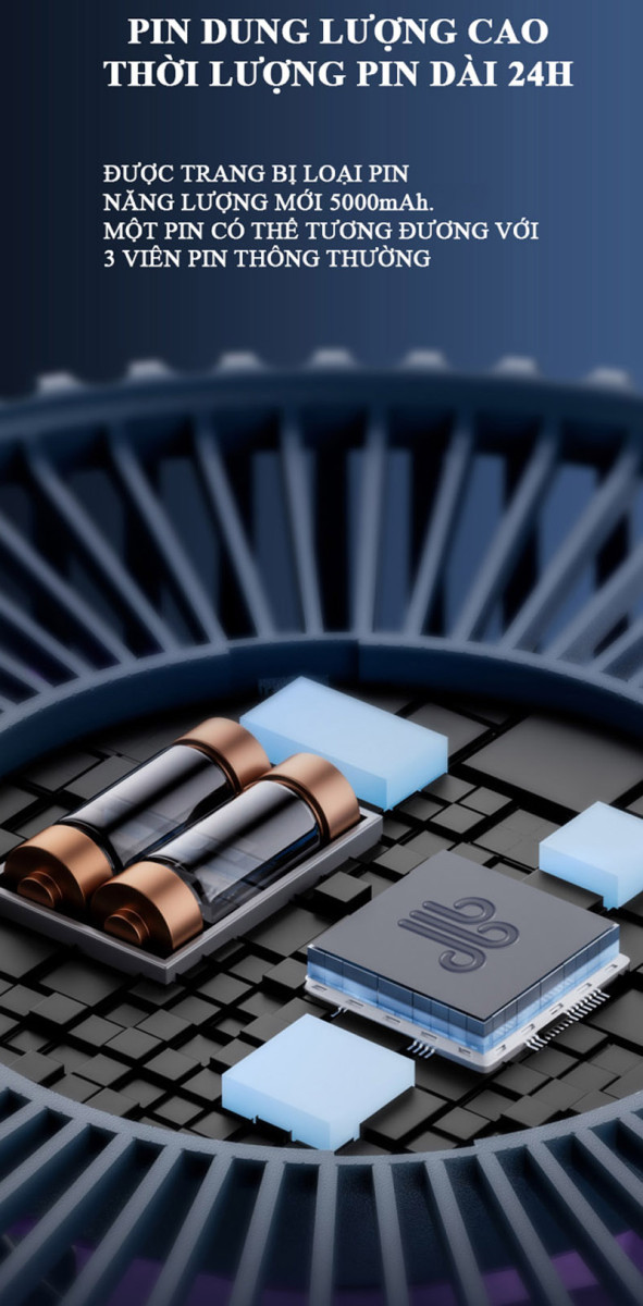 Quạt sạc tích điện Tiross TS2283 - Hàng chính hãng