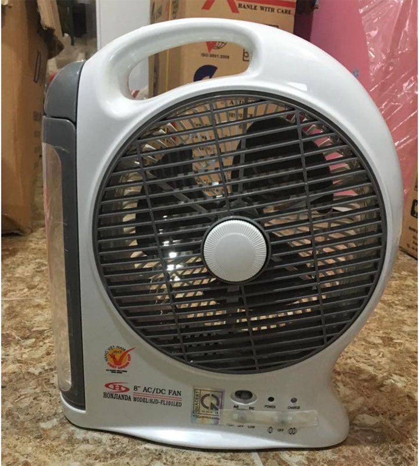 Quạt sạc kiêm đèn sạc Honjianda HJD-FL101 LED - Hàng chính hãng