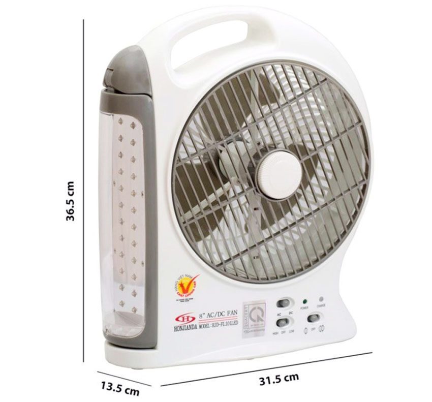 Quạt sạc kiêm đèn sạc Honjianda HJD-FL101 LED - Hàng chính hãng