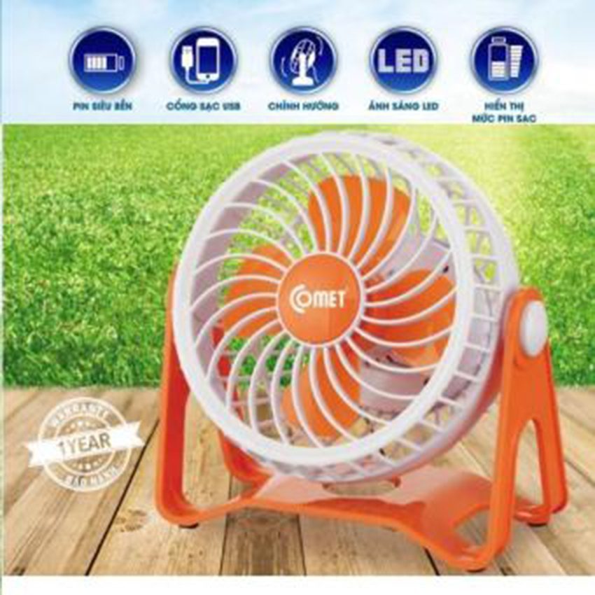 Quạt sạc USB mini đa năng Comet CRF0105 - Hàng chính hãng