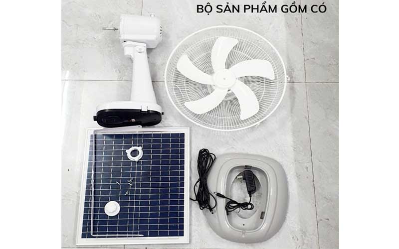 Quạt sạc năng lượng mặt trời Stand Fan JQ001-W