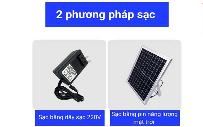 Cách sac pin của Quạt sạc năng lượng mặt trời Stand Fan JQ001-W
