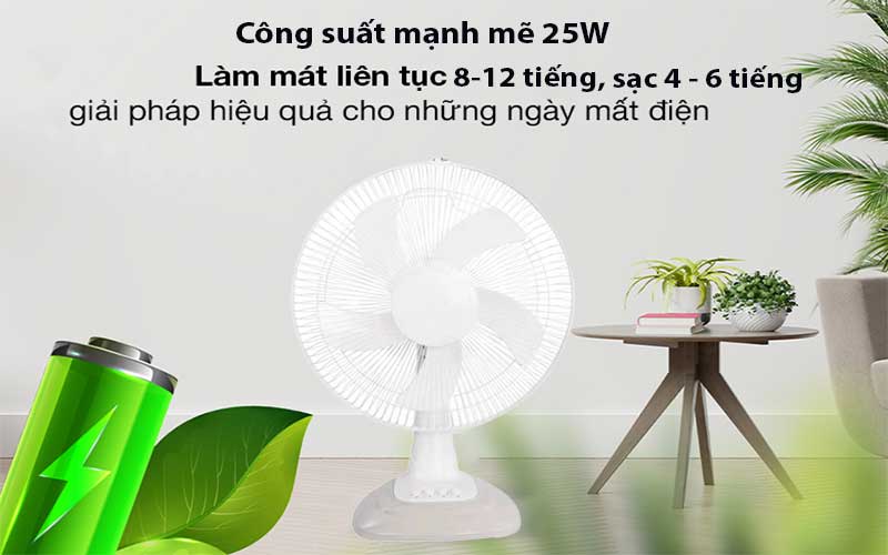 Quạt sạc năng lượng mặt trời Stand Fan JQ001-W