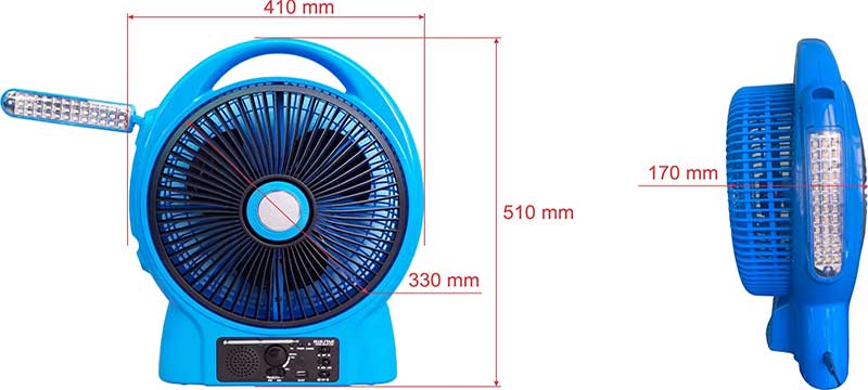 Quạt sạc tích điện Bluestar BS-6712QS - Hàng chính hãng