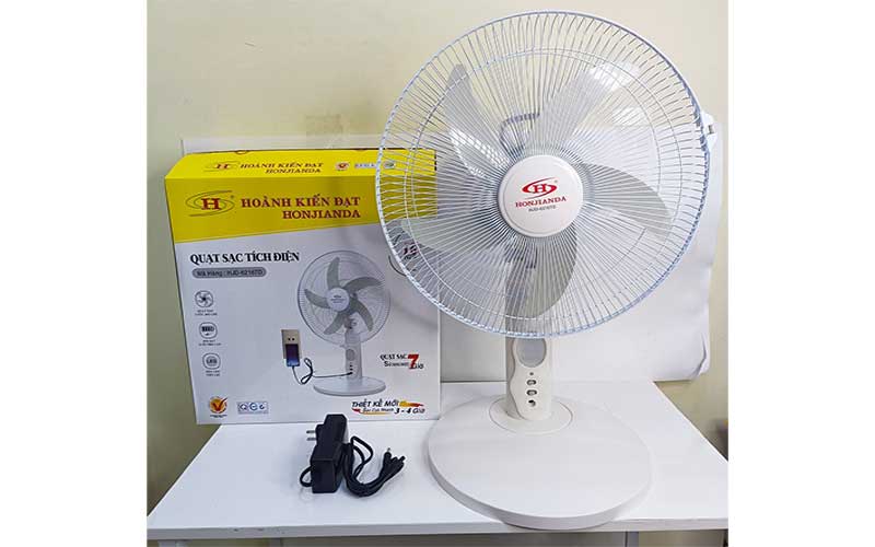 Quạt sạc tích điện Honjianda HJD-6216TD - Hàng chính hãng