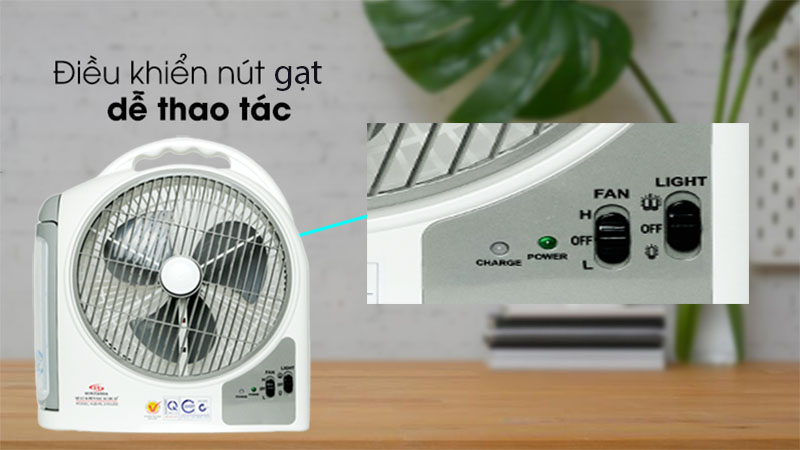 Điều khiển của Quạt sạc tích điện Honjianda HJD-FL 213LED (1 Bình 6V-5Ah)