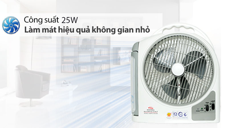 Công suất của Quạt sạc tích điện Honjianda HJD-FL 213LED(2 Bình 6V-5Ah)