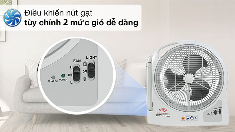 Điều khiển của Quạt sạc tích điện Honjianda HJD-FL 313LED (1 Bình 6V5Ah)