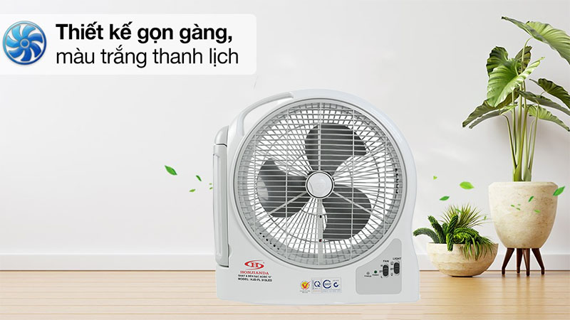 Quạt sạc tích điện Honjianda HJD-FL 313LED (2 Bình 6V5Ah) - Hàng chính hãng