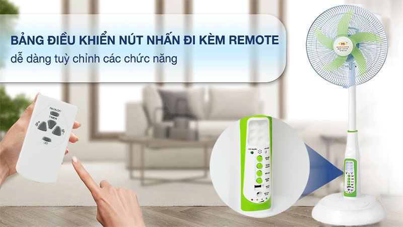 Quạt sạc tích điện Honjianda HJD-FL601 (Bình 12V-7.5Ah) - Hàng chính hãng