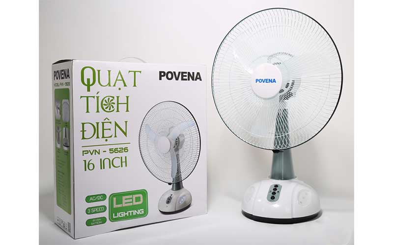 Quạt sạc tích điện Povena PVN-5626