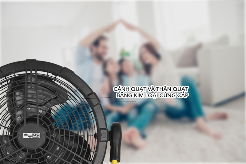 Quạt được làm từ chất liệu kim loại sơn tĩnh điện