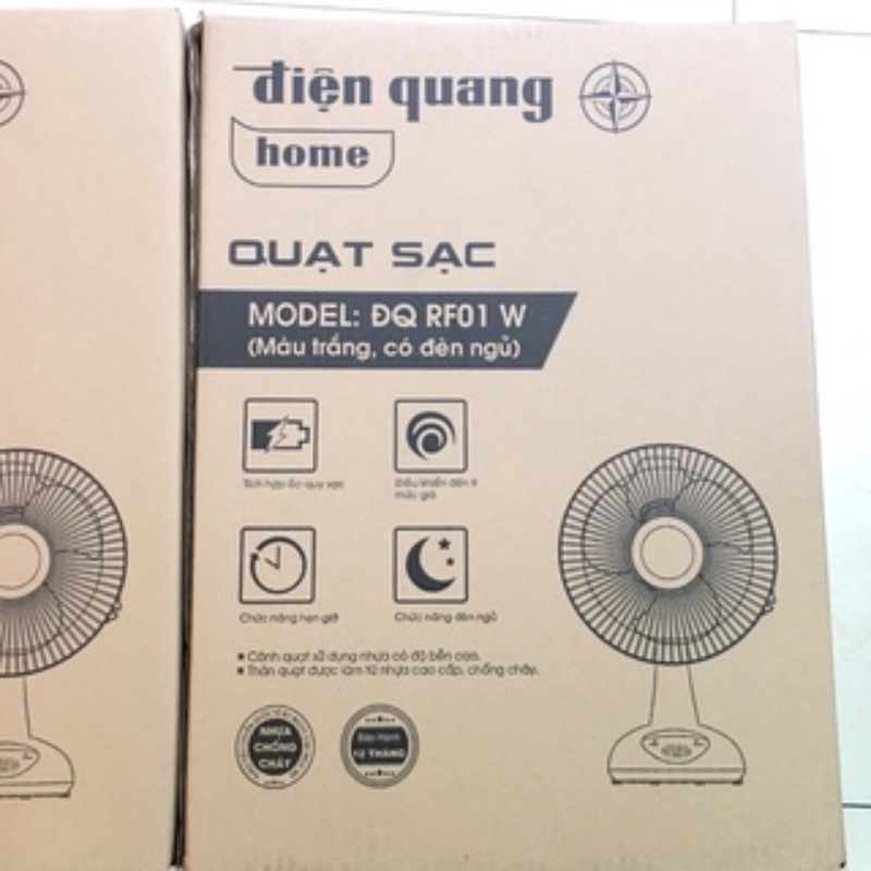 Quạt sạc tích điện Điện Quang ĐQ-RF01W - Hàng chính hãng