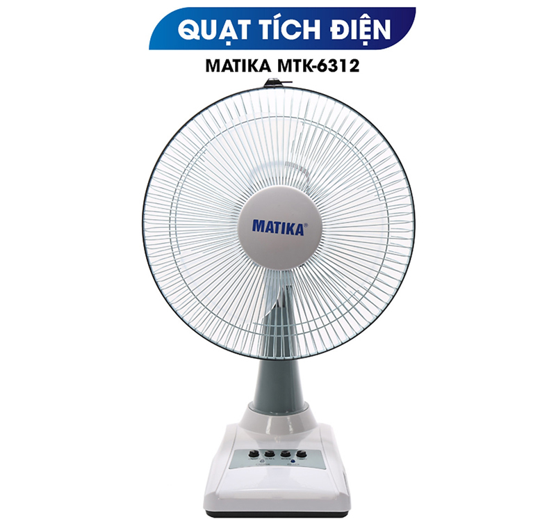 Quạt tích điện Matika MTK- 6312 - Hàng chính hãng