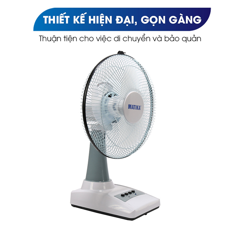 Quạt tích điện Matika MTK- 6312 - Hàng chính hãng