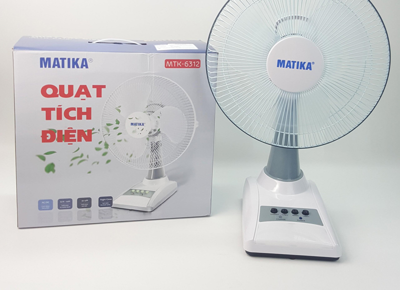 Quạt tích điện Matika MTK- 6312 - Hàng chính hãng