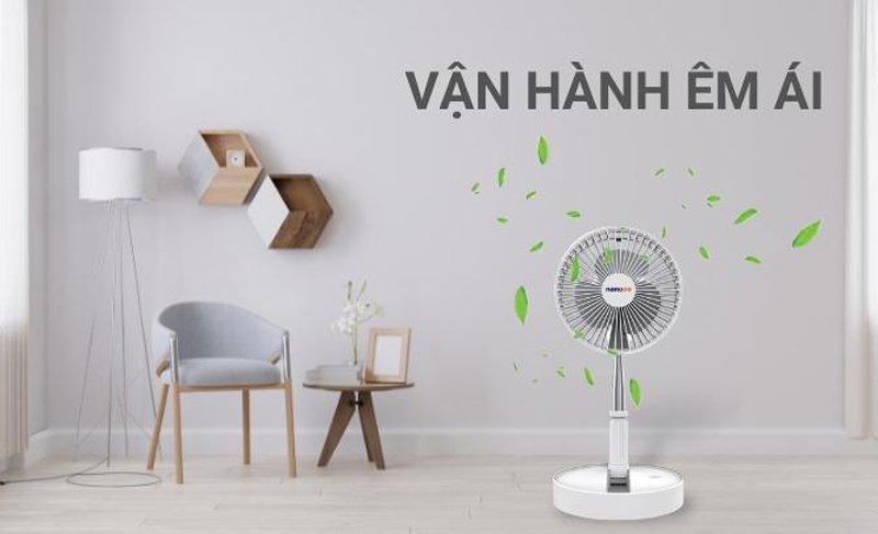 Quạt sạc điện gấp gọn Nanoco NFF1617 - Hàng chính hãng
