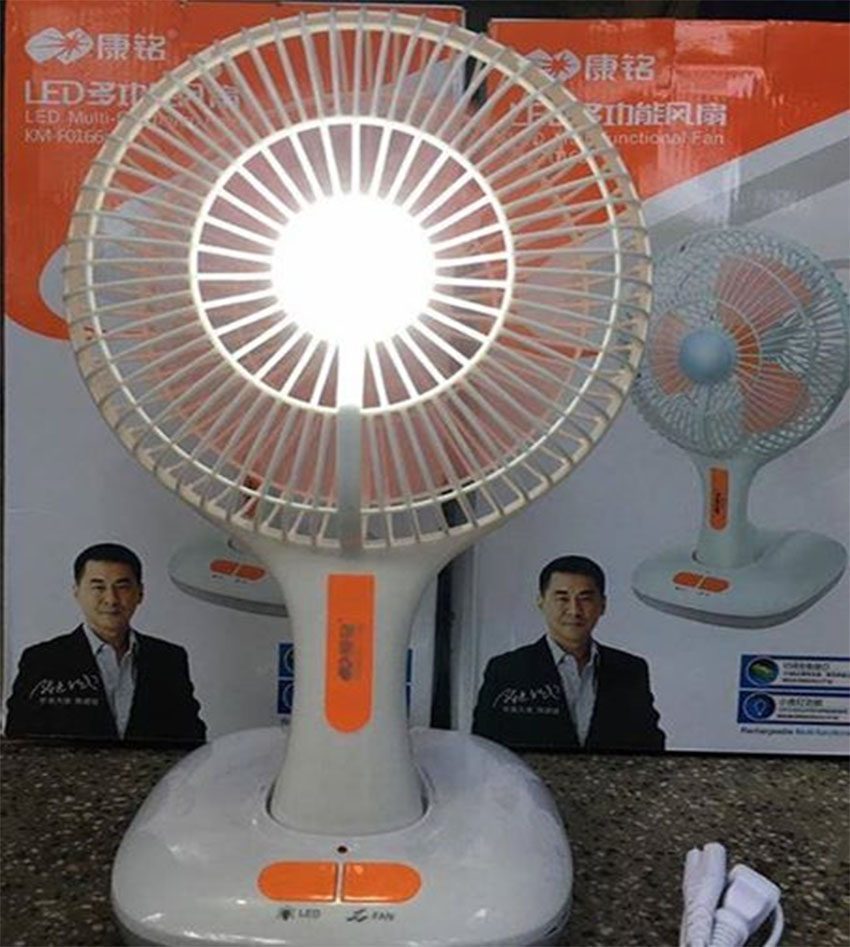 Quạt sạc tích hợp đèn ngủ Suntek KM-F0166 kiêm pin sạc dự phòng - Hàng chính hãng