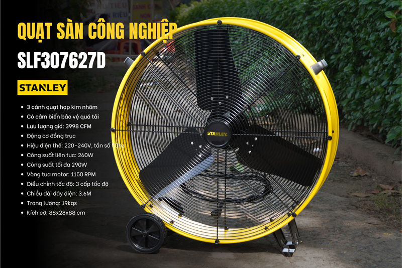 Quạt sàn công nghiệp Stanley SLF307627D - Hàng chính hãng