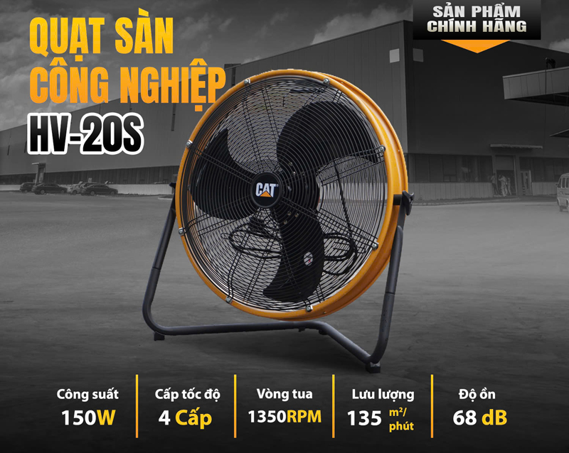 Quạt sàn công nghiệp Caterpillar HV-20S - Hàng chính hãng