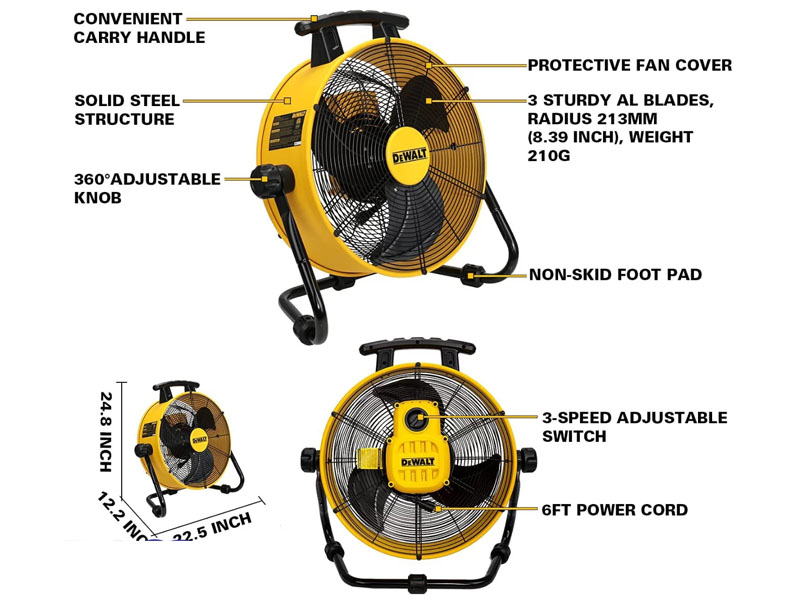 Quạt sàn công nghiệp Dewalt DXF1832 - Hàng chính hãng