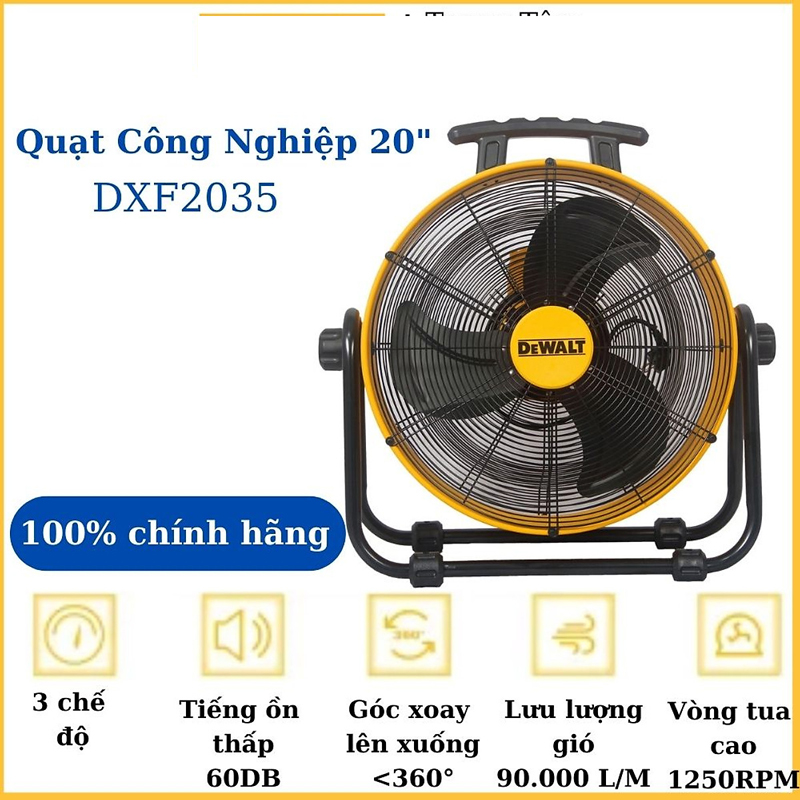 Công suất lớn, lưu lượng gió mạnh, tạo ra làn gió mát diện rộng
