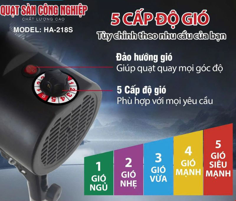 Quạt sàn công nghiệp Ladomax HA-218S - Hàng chính hãng