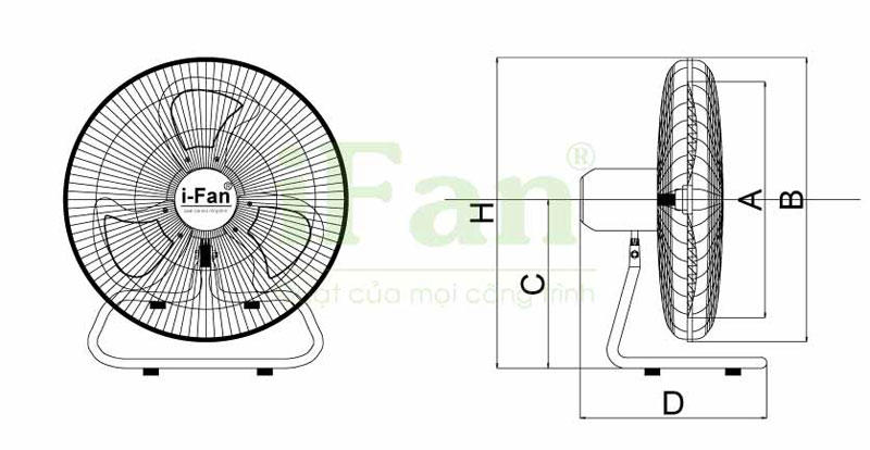 Quạt sàn dân dụng iFan FE-45 - Hàng chính hãng