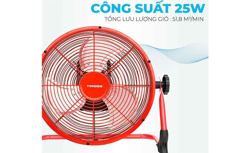 Quạt sạc tích điện Tiross TS9179 - Hàng chính hãng