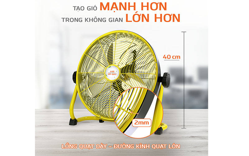 Đường kính quạt của Quạt sàn tích điện Unie UE-880